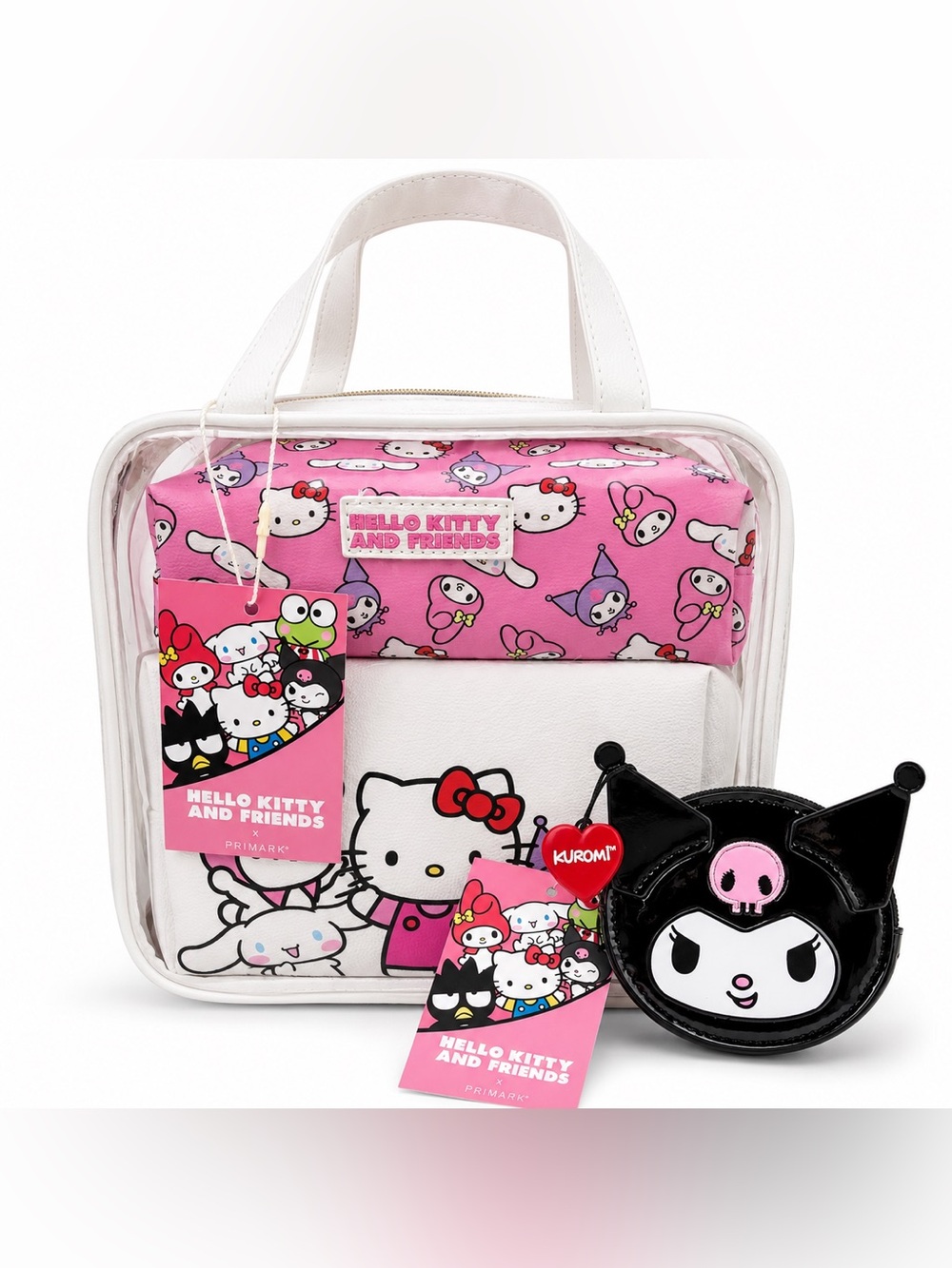 NWT Hello Kitty & Friends x Primark 3-Piece Cosmetic Bag Set Kuromi